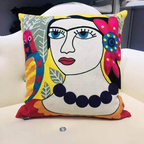 ALDO Linens & Bedding > Bedding > Pillowcases & Shams 45x45cm 18x18in / Poliester / 1 Picasso Art Series Abstract Embroidered Single-sided Polyester Pillowcases With Zipper