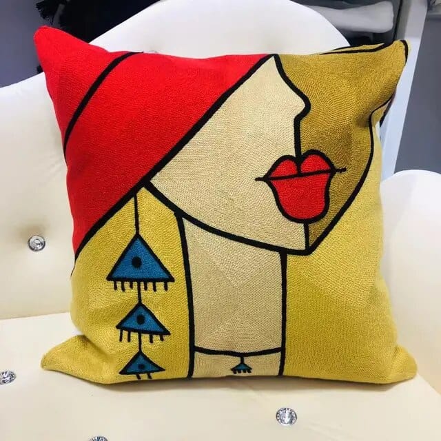 ALDO Linens & Bedding > Bedding > Pillowcases & Shams 45x45cm 18x18in / Poliester / 10 Picasso Art Series Abstract Embroidered Single-sided Polyester Pillowcases With Zipper