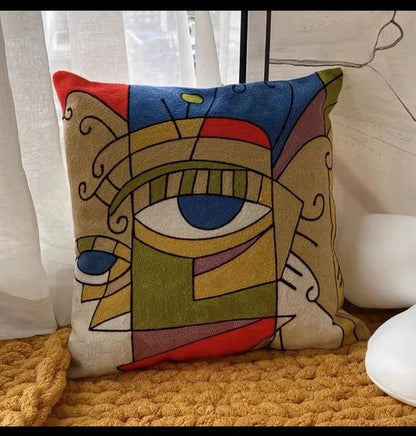 ALDO Linens & Bedding > Bedding > Pillowcases & Shams 45x45cm 18x18in / Poliester / 11 Picasso Art Series Abstract Embroidered Single-sided Polyester Pillowcases With Zipper