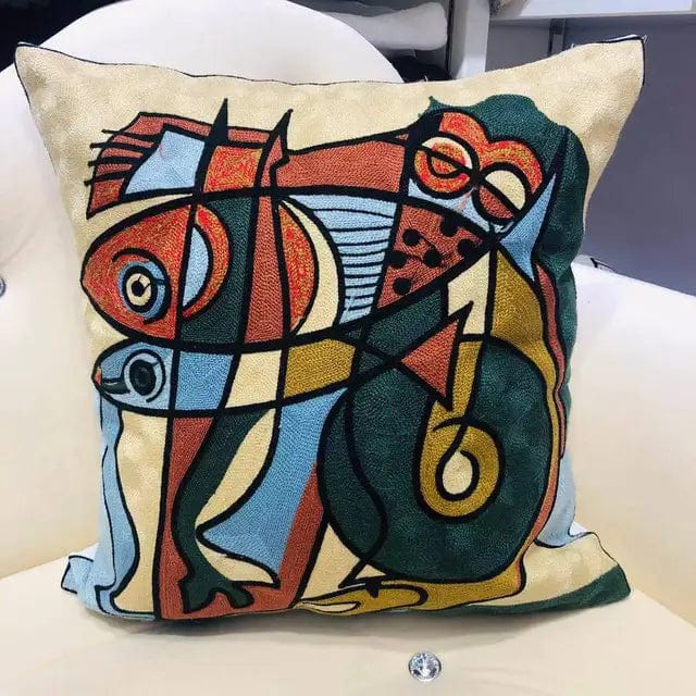 ALDO Linens & Bedding > Bedding > Pillowcases & Shams 45x45cm 18x18in / Poliester / 15 Picasso Art Series Abstract Embroidered Single-sided Polyester Pillowcases With Zipper