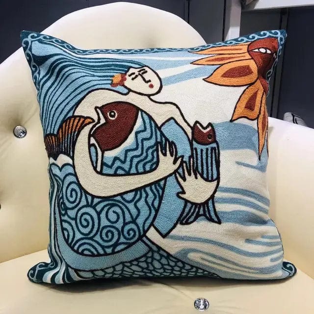 ALDO Linens & Bedding > Bedding > Pillowcases & Shams 45x45cm 18x18in / Poliester / 22 Picasso Art Series Abstract Embroidered Single-sided Polyester Pillowcases With Zipper