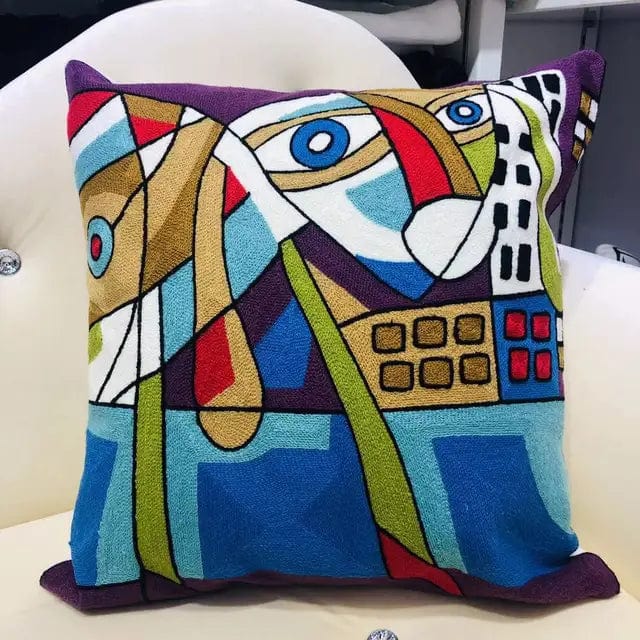 ALDO Linens & Bedding > Bedding > Pillowcases & Shams 45x45cm 18x18in / Poliester / 5 Picasso Art Series Abstract Embroidered Single-sided Polyester Pillowcases With Zipper