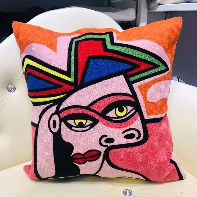 ALDO Linens & Bedding > Bedding > Pillowcases & Shams 45x45cm 18x18in / Poliester / 7 Picasso Art Series Abstract Embroidered Single-sided Polyester Pillowcases With Zipper