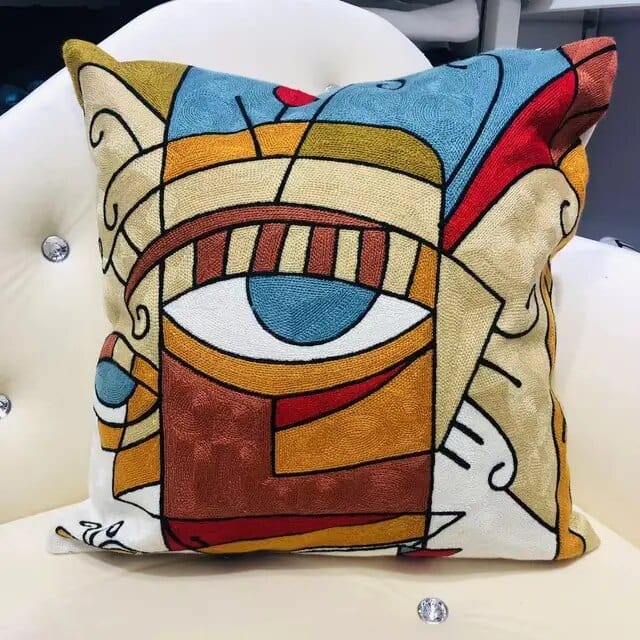 ALDO Linens & Bedding > Bedding > Pillowcases & Shams 45x45cm 18x18in / Poliester / 8 Picasso Art Series Abstract Embroidered Single-sided Polyester Pillowcases With Zipper