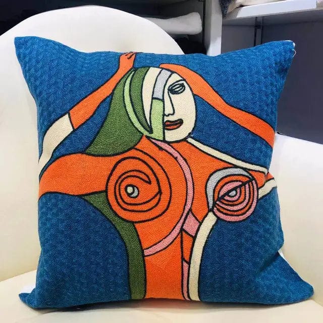 ALDO Linens & Bedding > Bedding > Pillowcases & Shams 45x45cm 18x18in / Poliester / 9 Picasso Art Series Abstract Embroidered Single-sided Polyester Pillowcases With Zipper