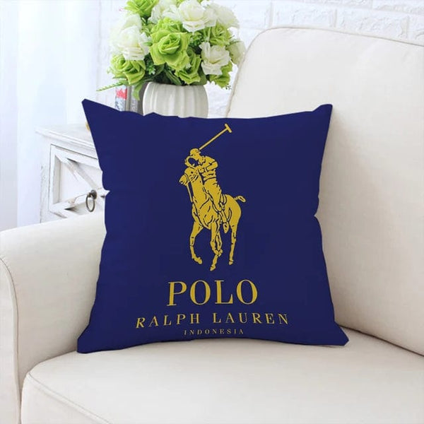 ALDO Linens & Bedding > Bedding > Pillowcases & Shams 45x45cm 18x18in / Poliester Polo R-Ralph Lauren Double-Sided Printed Blue Throw Polyester Pillow Cover