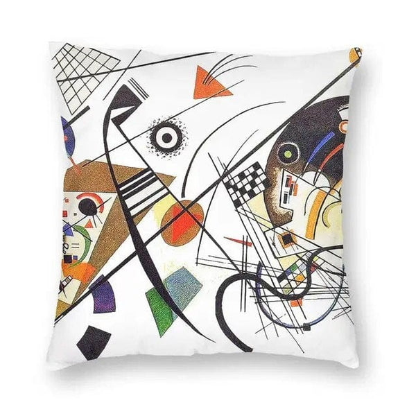 ALDO Linens & Bedding > Bedding > Pillowcases & Shams 45x45cm 18x18in / Poliester Transverse Lines By Artist Wassily Kandinsky Double Printed With Zipper Polyester Pillowcases