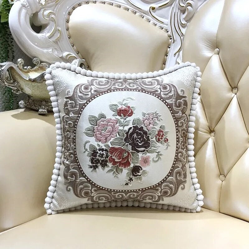 ALDO Linens & Bedding > Bedding > Pillowcases & Shams 45x45cm / Red Flowers Luxury Decorative Embroidery Pillowcases With Floral Flowers