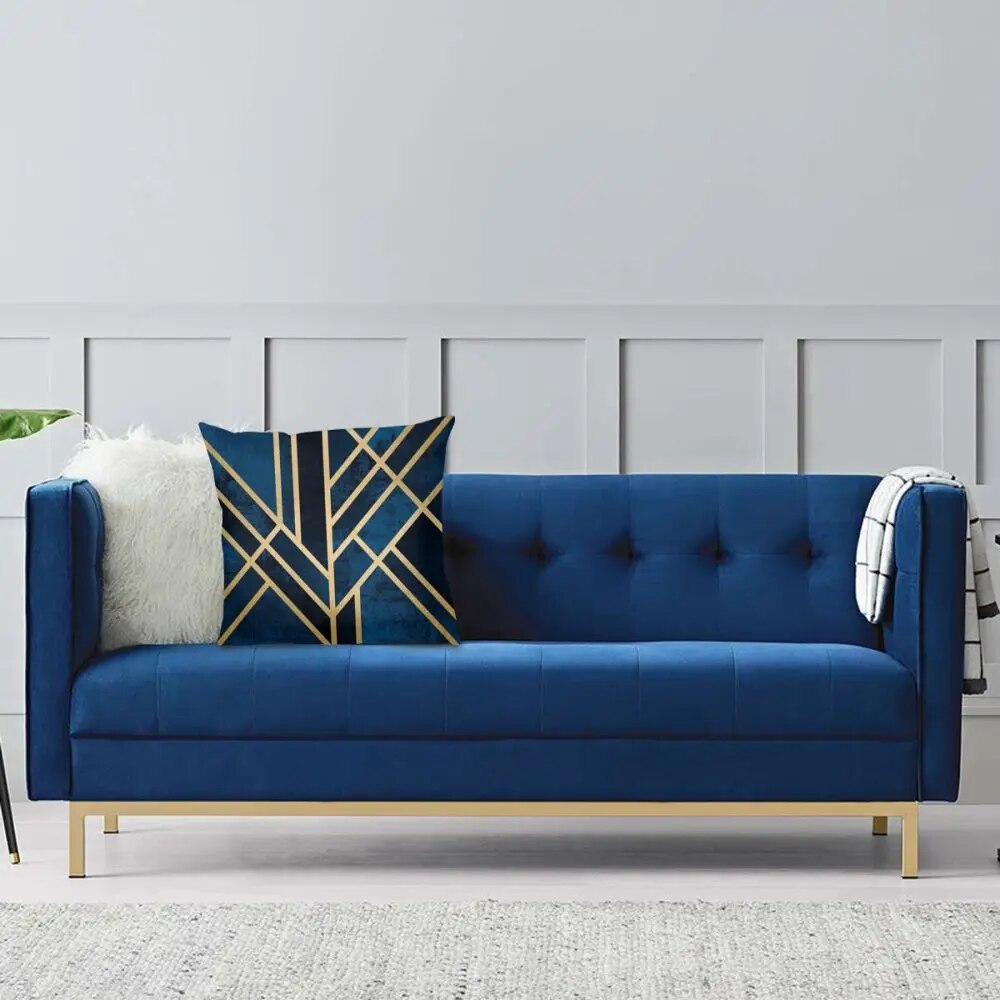ALDO Linens & Bedding > Bedding > Pillowcases & Shams Art Deco Geometric Graphic  Design Midnight Throw Polyester Pillow Cover