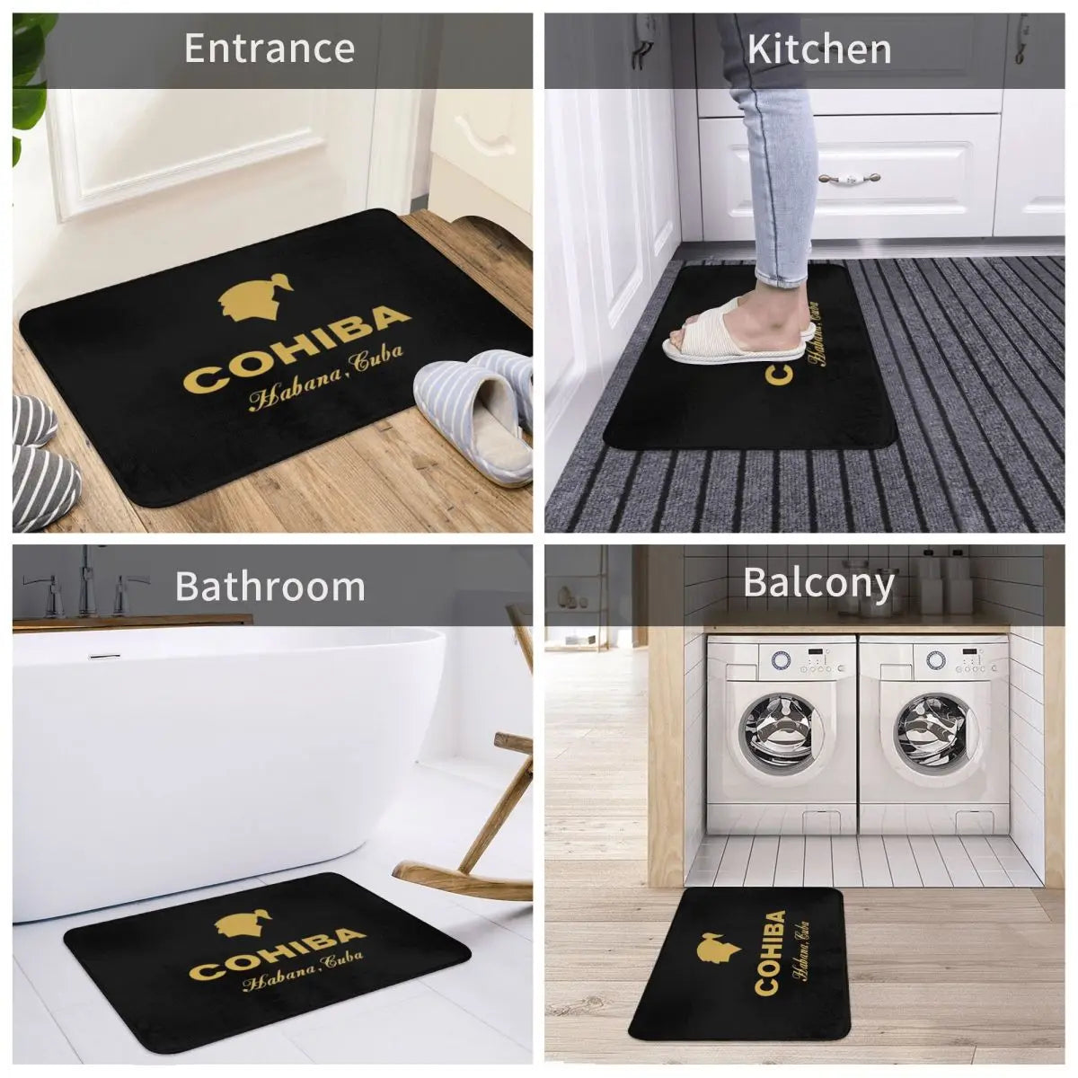 ALDO Linens & Bedding > Bedding > Pillowcases & Shams Cohiba Habana Cuba Cigar Black Doormat Rug Carpet