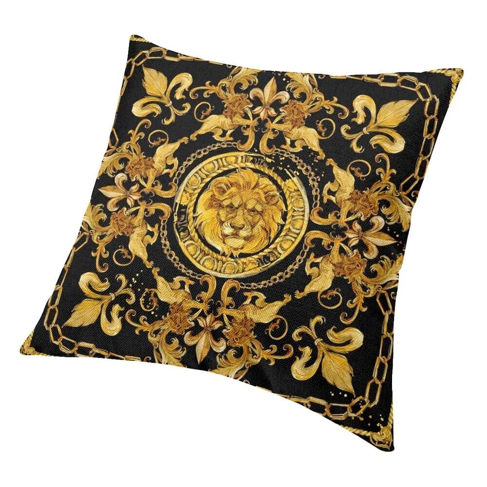 ALDO Linens & Bedding > Bedding > Pillowcases & Shams Versace Style Golden Lion with Damask Ornament Luxury Velvet Pillowcases