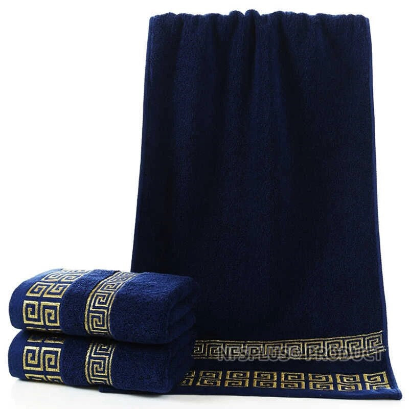 ALDO Linens & Bedding > Towels 100% Egyptian Cotton Embroidered High Quality Cotton Super Absorbent Embroidered Luxury Bath and Face Towels Set