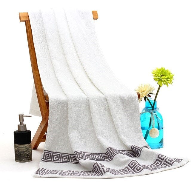 ALDO Linens & Bedding > Towels 70x140cm / 100% Cotton / White Versace style 100% Egyptian High Quality Cotton Super Absorbent Embroidered Luxury Bath Towels