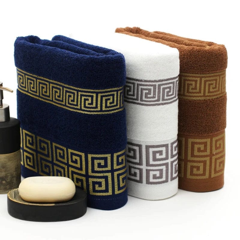 ALDO Linens & Bedding > Towels Versace style 100% Egyptian High Quality Cotton Super Absorbent Embroidered Luxury Bath Towels