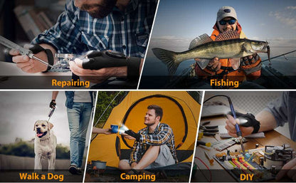 ALDO Outdoor Recreation > Camping & Hiking > Camping Lights & Lanterns Amzing Innovation Rechargeable Magic Strap Fingerless Flashlight Gloves Waterproof Available in Three Different Styles