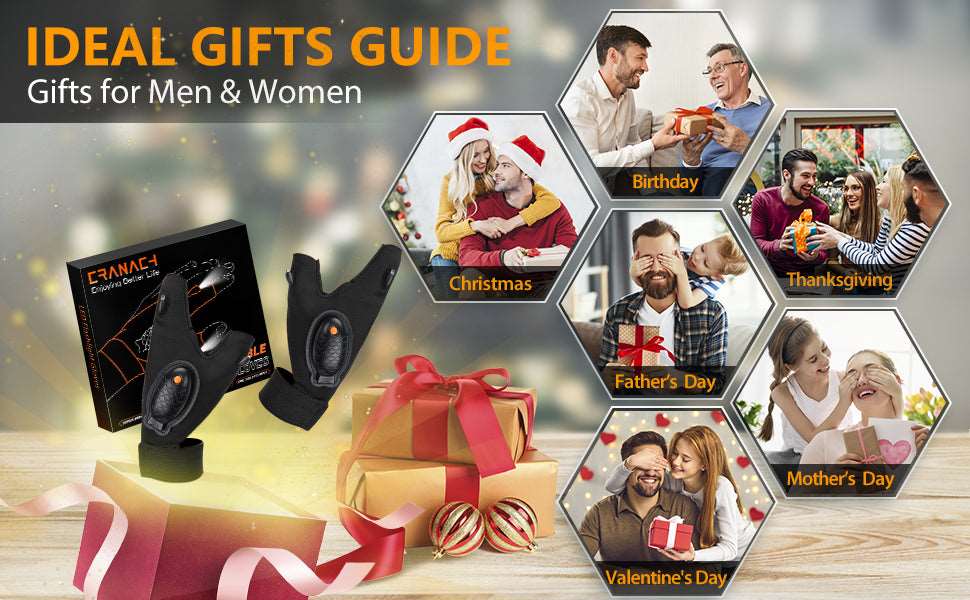 ALDO Outdoor Recreation > Camping & Hiking > Camping Lights & Lanterns Amzing Innovation Rechargeable Magic Strap Fingerless Flashlight Gloves Waterproof Available in Three Different Styles