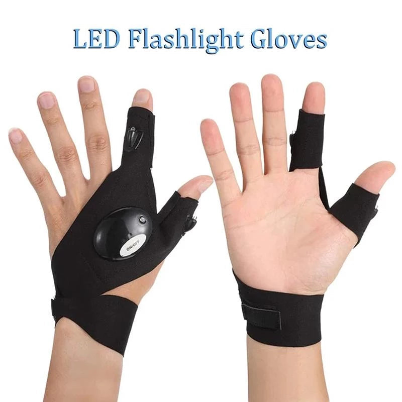 ALDO Outdoor Recreation > Camping & Hiking > Camping Lights & Lanterns Amzing Innovation Rechargeable Magic Strap Fingerless Flashlight Gloves Waterproof Available in Three Different Styles