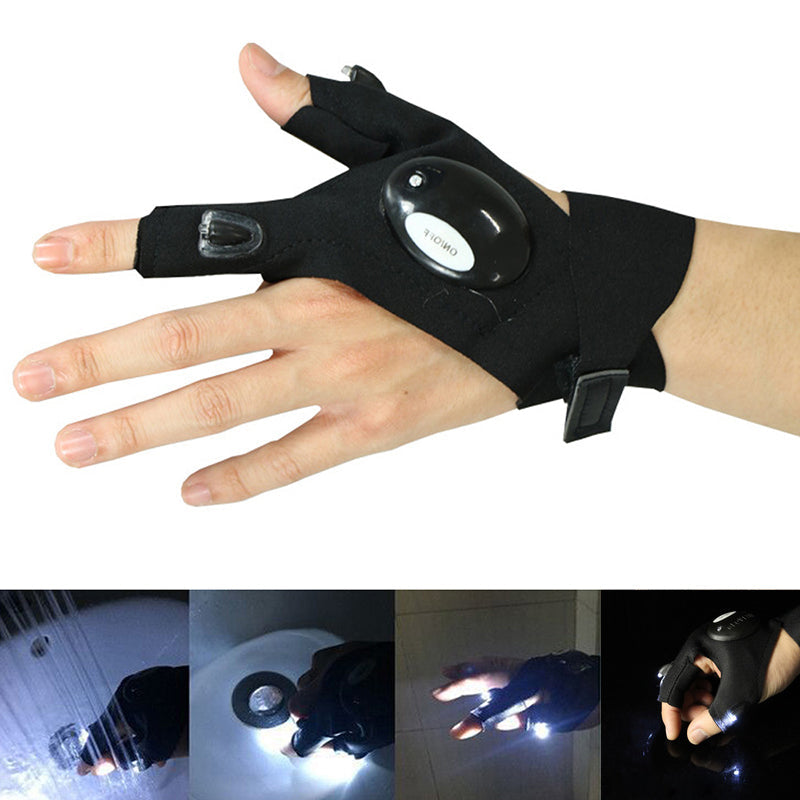 ALDO Outdoor Recreation > Camping & Hiking > Camping Lights & Lanterns Amzing Innovation Rechargeable Magic Strap Fingerless Flashlight Gloves Waterproof Available in Three Different Styles