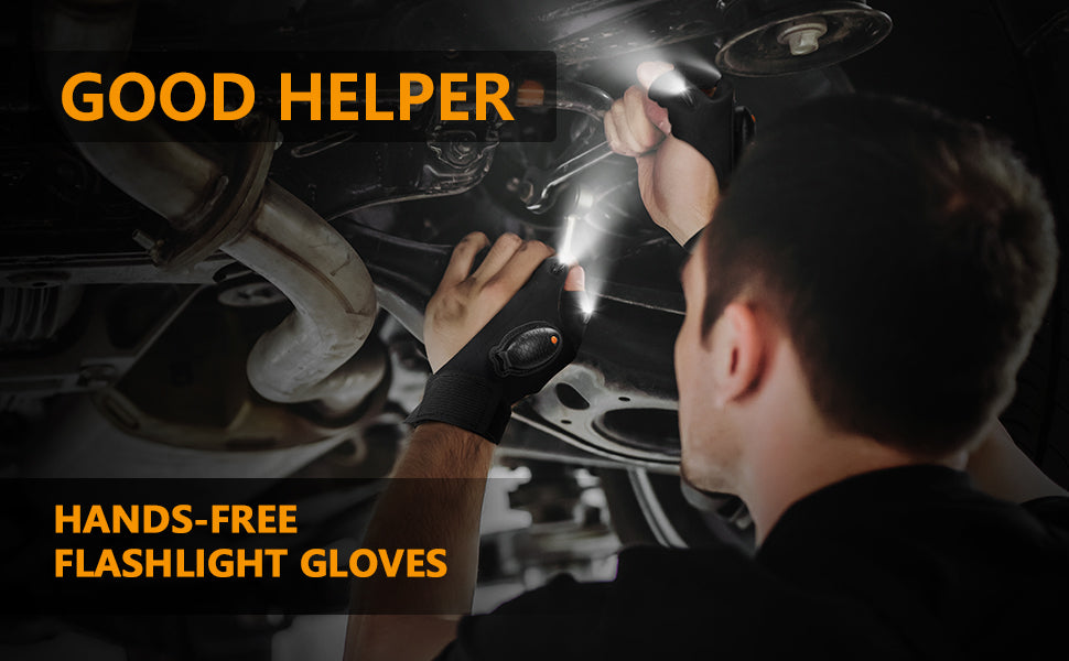 ALDO Outdoor Recreation > Camping & Hiking > Camping Lights & Lanterns Amzing Innovation Rechargeable Magic Strap Fingerless Flashlight Gloves Waterproof Available in Three Different Styles