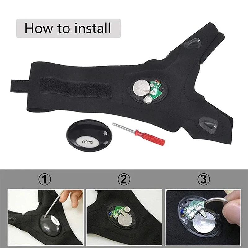 ALDO Outdoor Recreation > Camping & Hiking > Camping Lights & Lanterns Amzing Innovation Rechargeable Magic Strap Fingerless Flashlight Gloves Waterproof Available in Three Different Styles