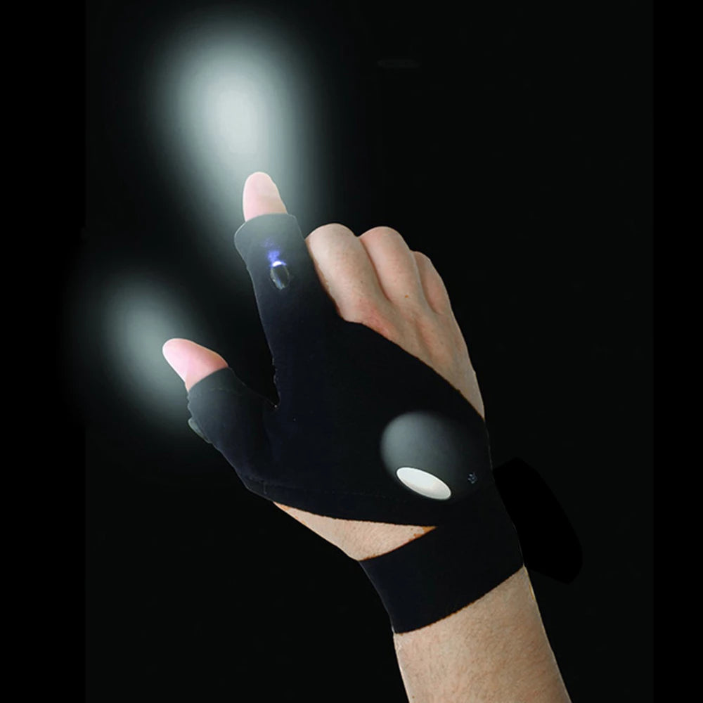 ALDO Outdoor Recreation > Camping & Hiking > Camping Lights & Lanterns Amzing Innovation Rechargeable Magic Strap Fingerless Flashlight Gloves Waterproof Available in Three Different Styles