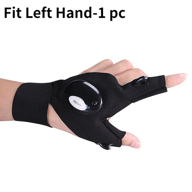 ALDO Outdoor Recreation > Camping & Hiking > Camping Lights & Lanterns Button Battery-Left Hand / Spandex and Cotton Amzing Innovation Rechargeable Magic Strap Fingerless Flashlight Gloves Waterproof Available in Three Different Styles