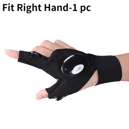 ALDO Outdoor Recreation > Camping & Hiking > Camping Lights & Lanterns Button Battery-Right Hand / Spandex and Cotton Amzing Innovation Rechargeable Magic Strap Fingerless Flashlight Gloves Waterproof Available in Three Different Styles