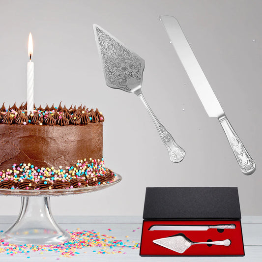 ALDO Party & Celebration > Party Supplies > Party Favors > Wedding Favors New / Stainless steel / Cake Knife cutter: 13.42 inch / 34.1 cm   Cake shovel: 11.37 onch / 28.9 lenox Beutiful Laxury Bride and Groom French Court Silver Cake Knife and Cake Shovel Set