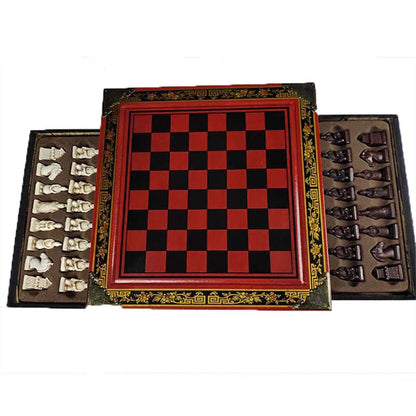 ALDO Party & Celebration > Party Supplies > Party Games Collectible Chinese Terracotta Warriors Retro Chess Pieces with Wooden Chess Board