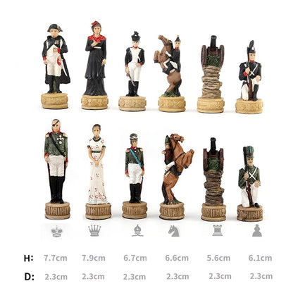 ALDO Party & Celebration > Party Supplies > Party Games Napoleon French War with Russia Chess Board Game Luxury Collectible Sculpture Set with Wooden Chess Board Chess Board Game Collectible  Set with Chess Board