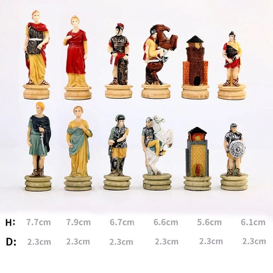 ALDO Party & Celebration > Party Supplies > Party Games Greek and Roman War Chess Board Game Luxury Collectible Sculpture Set with Wooden Chess Board Chess Board Game Luxury Collectible Sculpture Set with Wooden Chess Board