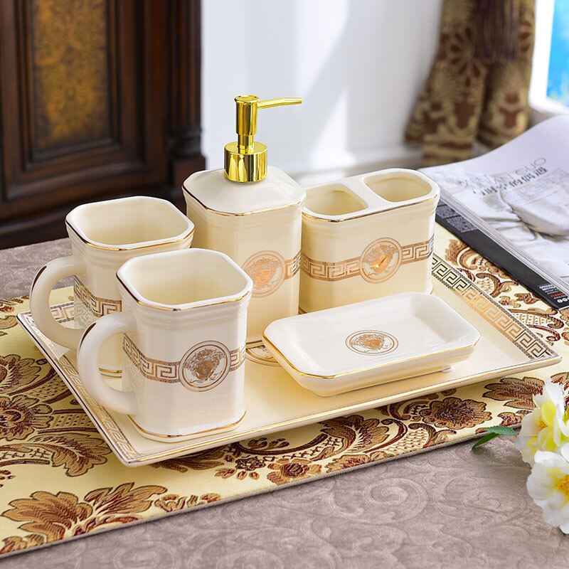 ALDO Personal Care >Soap > Dispensers Luxury Versace Style Designer Bathroom Accessories Ceramic Sets