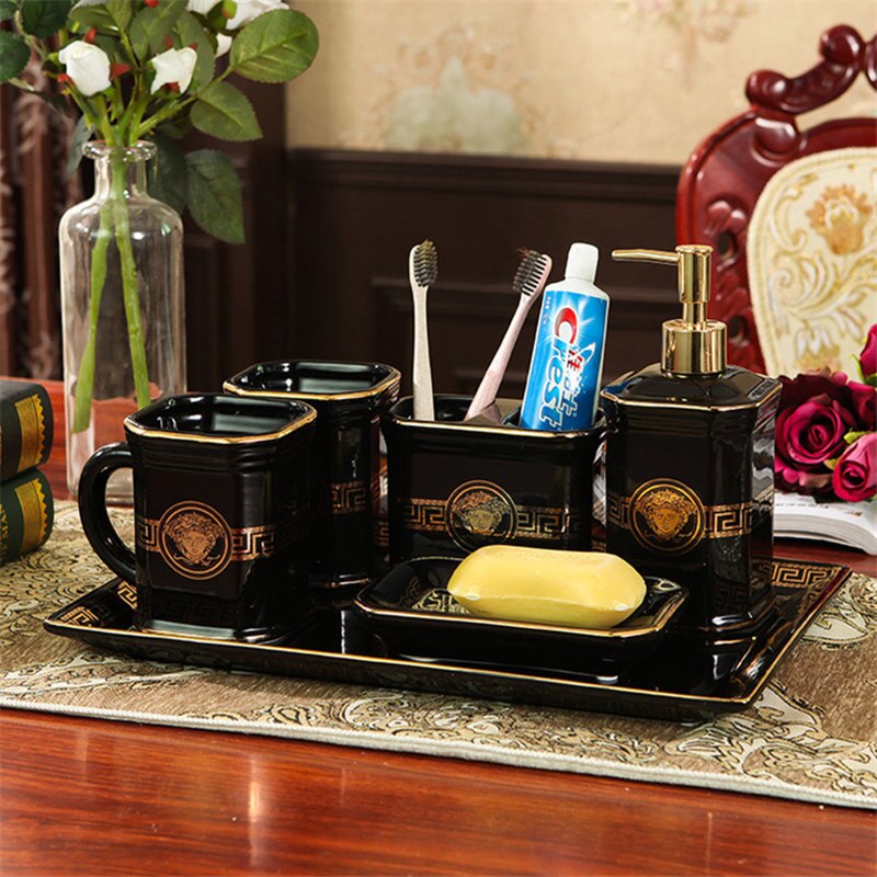 ALDO Personal Care >Soap > Dispensers Luxury Versace Style Designer Bathroom Accessories Ceramic Sets