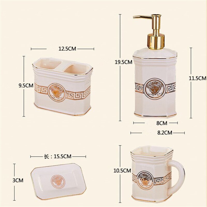 ALDO Personal Care >Soap > Dispensers Luxury Versace Style Designer Bathroom Accessories Ceramic Sets