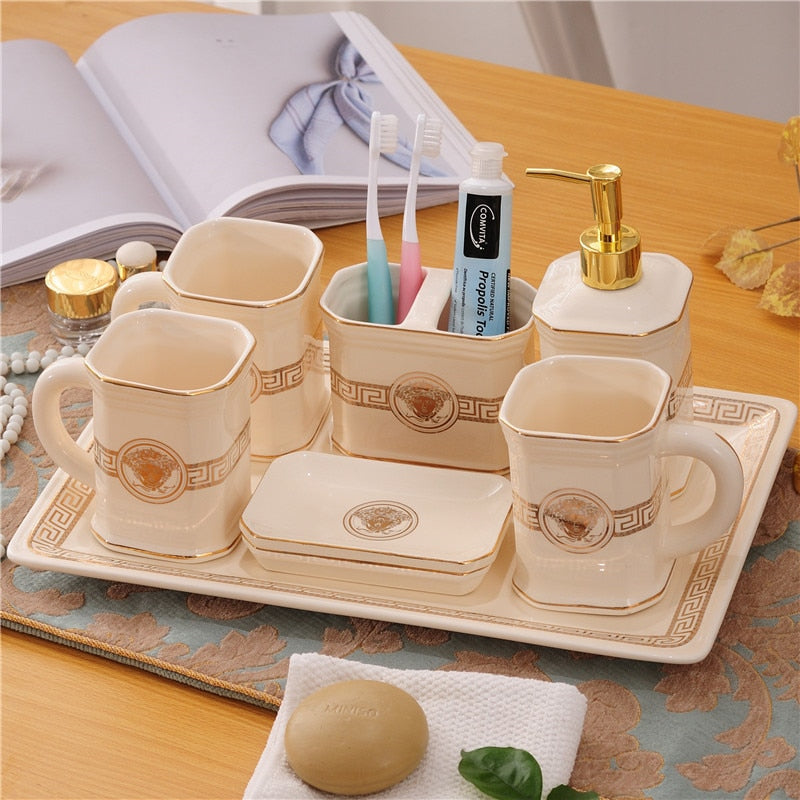 ALDO Personal Care >Soap > Dispensers Luxury Versace Style Designer Bathroom Accessories Ceramic Sets