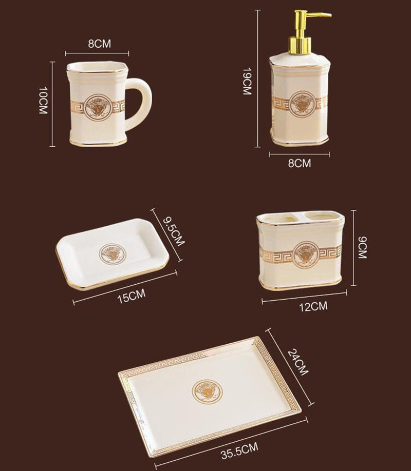 ALDO Personal Care >Soap > Dispensers Luxury Versace Style Designer Bathroom Accessories Ceramic Sets