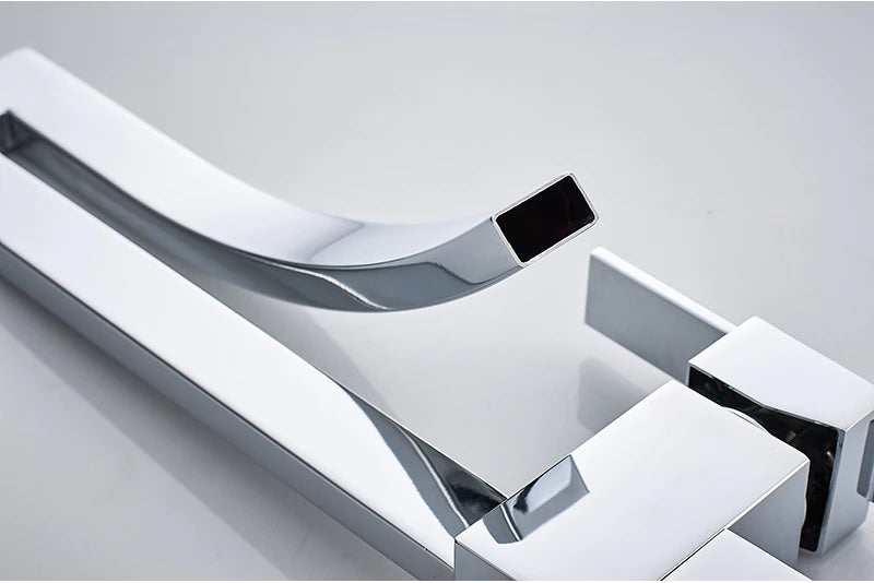 ALDO Plumbing Fixture Hardware & Parts > Faucet Accessories > Faucet Handles & Controls Luxury Contemporary  Style Bathroom Waterfall  Twisted Tower Basin Faucet.