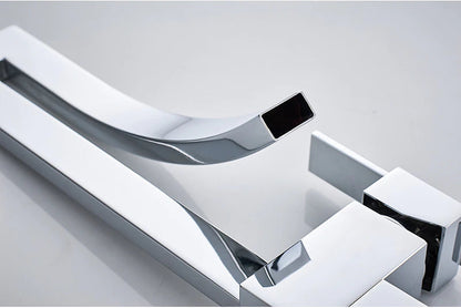 ALDO Plumbing Fixture Hardware & Parts > Faucet Accessories > Faucet Handles & Controls Luxury Contemporary  Style Bathroom Waterfall  Twisted Tower Basin Faucet.