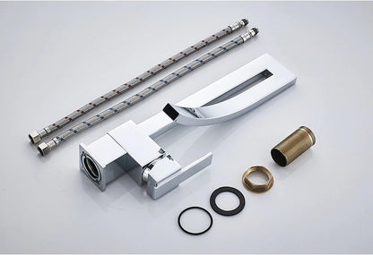 ALDO Plumbing Fixture Hardware & Parts > Faucet Accessories > Faucet Handles & Controls Luxury Contemporary  Style Bathroom Waterfall  Twisted Tower Basin Faucet.
