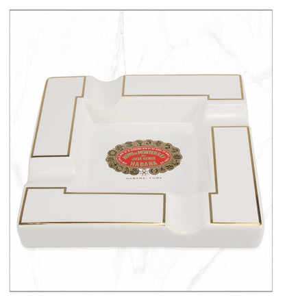 ALDO Smoking Accessories > Ashtrays Ceramic Large Designer Cigars Ashtray Hoyo de Monterrey de Jose Gerner With Real Gold Leaf