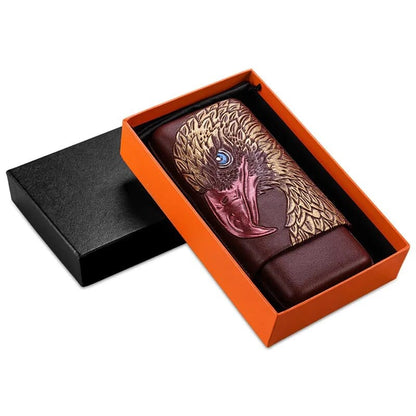 ALDO Smoking Accessories > Ashtrays Portable Cigar Embossed with American Eagle Cow Leather Humidor Holds Up To 3 Cigars