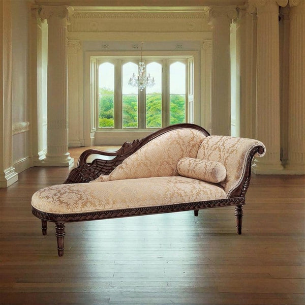 ALDO Sofas 73"Wx28"Dx34"H. 40 lbs. / NEW / mahogany Victorian Style Swan Fainting Hand-carved Mahogany Couch Right