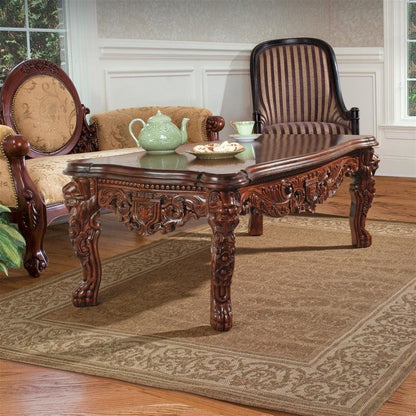 ALDO Tables > Accent Tables 24"Wx15.5"Dx28"H / new / wood Cofee Tea Lion Legs Stunning Masterpiece Hand Carved Mahogany Table