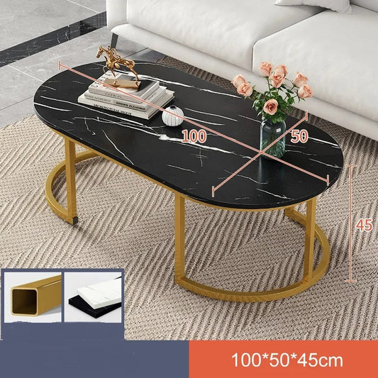 ALDO Tables > Accent Tables Black / Without Storage Compartment Modern Marble Style Coffee Tables With and Without Storage Compartments