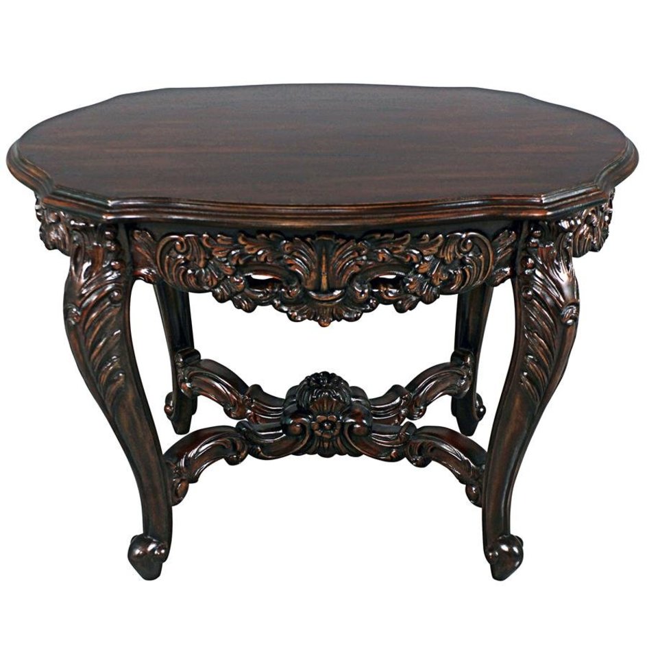 ALDO Tables > Accent Tables Brown Cofee Tea Table Hand Carved Mahogany Antique Replica Furniture By Louis XV