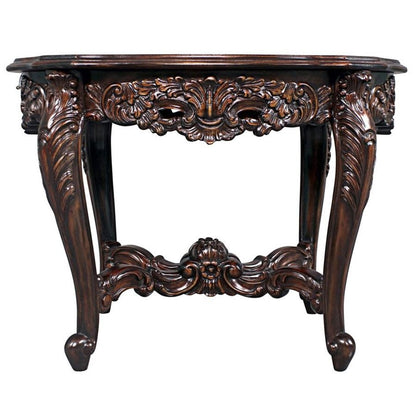 ALDO Tables > Accent Tables Brown Cofee Tea Table Hand Carved Mahogany Antique Replica Furniture By Louis XV