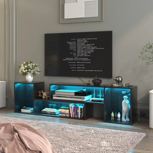 ALDO Tables > Accent Tables Modern Deformable TV Stand Tables With Storage and LED Lights