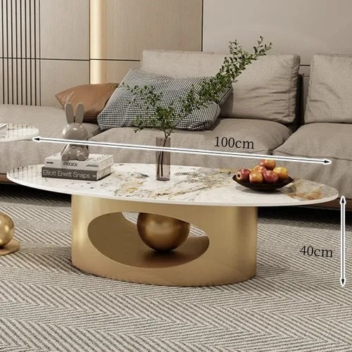 ALDO Tables > Accent Tables Modern Elegant Black and Golden Marble Effect Coffee Tables