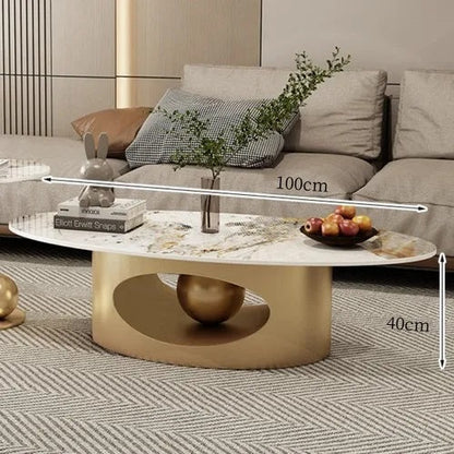 ALDO Tables > Accent Tables Modern Elegant Black and Golden Marble Effect Coffee Tables