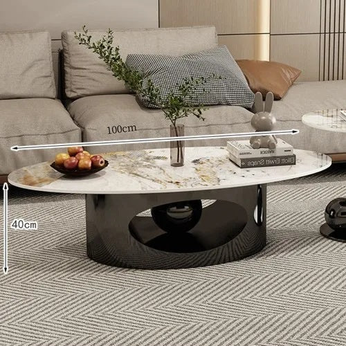 ALDO Tables > Accent Tables Modern Elegant Black and Golden Marble Effect Coffee Tables